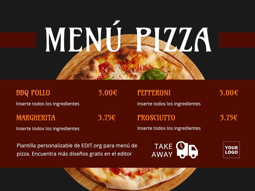 Carta de menu personalizada en bogota